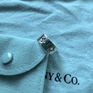 AUTHENTIC Tiffany and Co. Silver cutout cross ring. Size 5.5